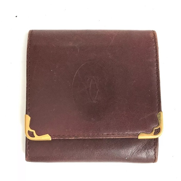 Cartier mast line Coin Purse wallet Bordeaux - Picture 1 of 12